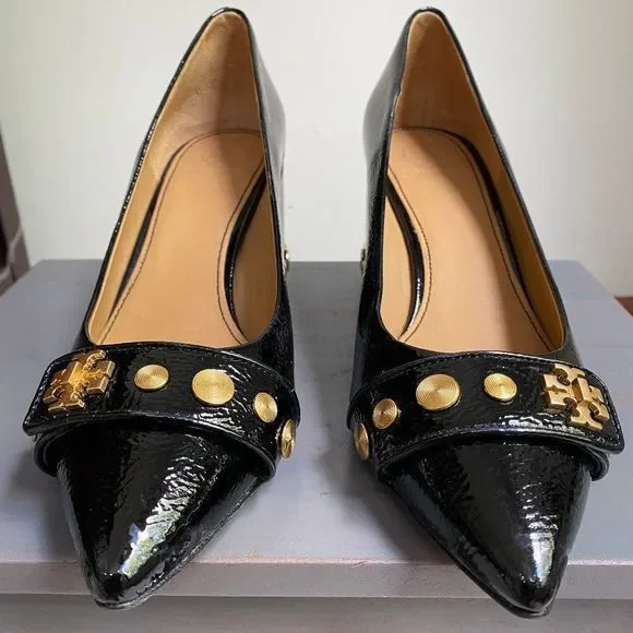 TORY BURCH Women 57517 Kira Patent Leather Logo Pumps - NEW NWOB - Picture 2 of 10